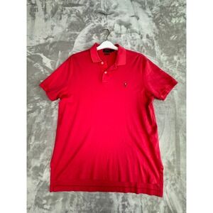 Polo Ralph Lauren Mens‎ Red Pima Soft Touch Cotton Polo Shirt Size L
